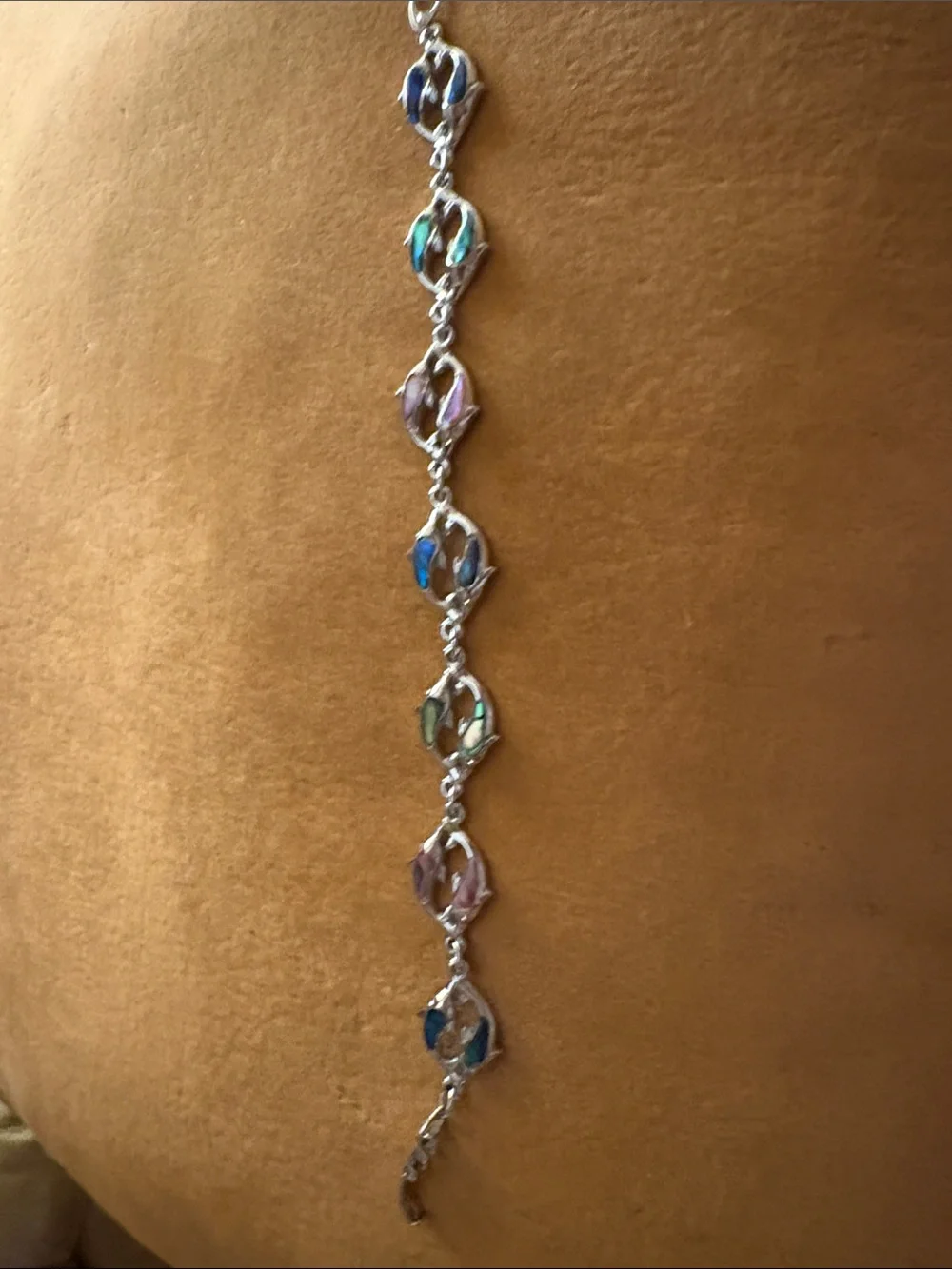 Multicolor Crystal Link Dolphin Bracelet - Women's Jewelry